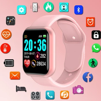 Y68 Digital Smart Sport Цифровые светодиодные электронные наручные часы Bluetooth Фитнес Мужские детские часы женские часы для Xiaomi Huawei