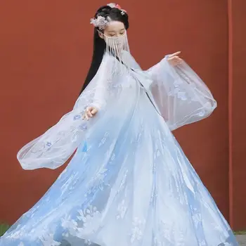 Yourqipao Китайское Традиционное платье принцессы Ханфу, Женское Кружевное Платье с Вышивкой, Косплей, Сказочная Древняя одежда, Одежда для танцев, вечеринки