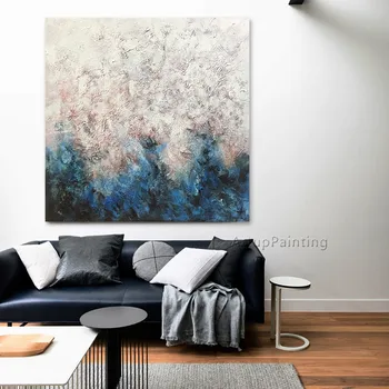 Абстрактная картина на холсте quadro cuadros decoracion текстура в скандинавском стиле темно-синий цвет настенные картины для декора стен гостиной