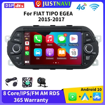 Автомобильное радио JUSTNAVI Android 10 GPS WIFI 4G Для FIAT TIPO EGEA 2015-2017, 7-дюймовый автомобильный мультимедийный плеер Carplay Android Auto 2 Din