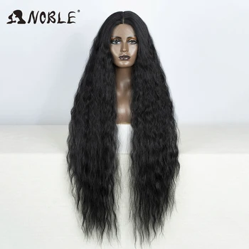 Благородный Косплей, Синтетические кружевные парики Для черных женщин, длинные вьющиеся волосы 42 Дюймов, Косплей, блондинка, Омбре, Кружевной передний парик, Синтетический кружевной парик