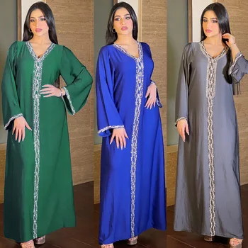 Ближневосточная трансграничная электронная коммерция, мусульманская мода, стразы, женские халаты абайя. женская исламская одежда vetement femme для женщин