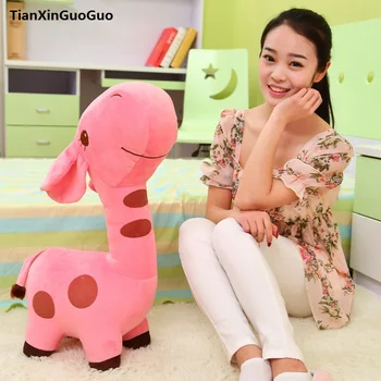 большой 65 см мультяшный розовый жираф, плюшевая игрушка, мягкая кукла, подушка, подарок на День Святого Валентина w2678
