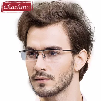 Бренд Chashma Дизайнерская Мужская Оправа для очков из титанового сплава, Мужские Очки, Оправа для очков для мужчин, Полукадровые очки