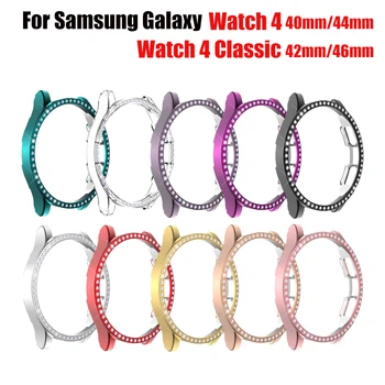 Бриллиантовый Чехол для Samsung Galaxy Watch 4 Classic 42 мм 46 мм, Защитная пленка для экрана бампера, чехол для Galaxy Watch 4 40 мм 44 мм, Аксессуары