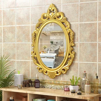 Винтажное настенное зеркало для ванной комнаты в золотой раме, Эстетическое зеркало для Тщеславия, Необычный дизайн, Espejo Cuerpo Entero, Украшение дома