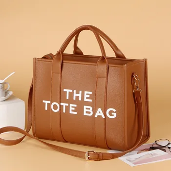 Высококачественная Кожаная Женская сумка-тоут 2023, Новая мода, Одинарная Сумка-мешок, Сумки Большой Емкости, Кошельки для покупок