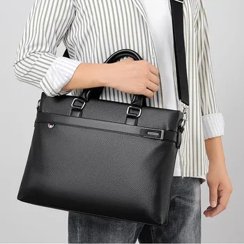Высококачественный Мужской портфель из искусственной кожи, сумка для ноутбука, Мужские сумки ручной работы, мужская сумка через плечо, мужская сумка через плечо