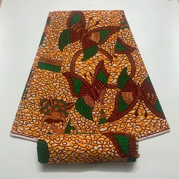 Гарантированная Африканская Ткань С Натуральным Восковым Принтом 100% Хлопок 2023 Tissu Ghana Pagne Wax Africain Набедренная Повязка Для Платья Анкара Ткань 6 ярдов