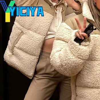 Женская Зимняя куртка YICIYA, Парки Большого Размера, 2023, Теплые Утепленные Модные Пальто, Повседневная Куртка Оверсайз, Уличная Одежда, Парки с Подкладкой