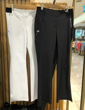 Женская одежда для гольфа, осенне-летние брюки-клеш со средней талией, Модные брюки-клеш с глубоким вырезом, W623077