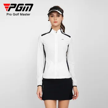 Женское Пальто для гольфа PGM, Легкая Солнцезащитная куртка с Дышащим Дизайном Отверстий, Одежда для Гольфа для женщин, Летнее Солнцезащитное Пальто YF566