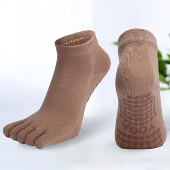 Зимние однотонные носки Унисекс, утепленные носки для танцев, йоги, с пятью пальцами, нескользящие женские чулочно-носочные изделия, спортивные носки для фитнеса