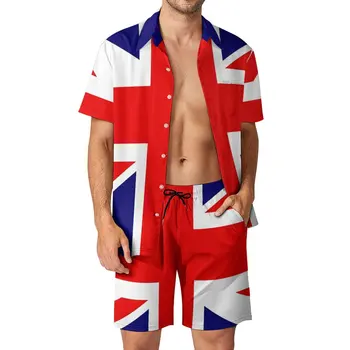 Комплект из 2 предметов, координаты Юнион Джек (3), Высококачественный мужской пляжный костюм Премиум-класса, Размер США