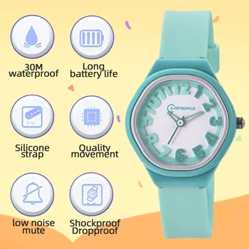 Креативные детские часы с простым циферблатом, водонепроницаемые наручные часы для милой девушки, студенческие кварцевые часы, подарок на День рождения