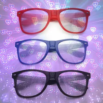 Креативные очки для фейерверков, Наблюдайте, как Огни Ночью меняют форму сердца, Дифракционные Забавные Солнцезащитные очки для вечеринок Оптом