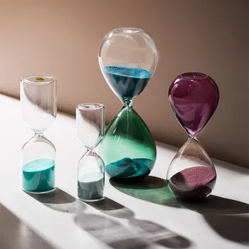Креативные стеклянные Песочные часы с таймером на 5/10/15 минут, украшения для гостиной, Песочные часы, настольные украшения для дома, детский подарок на День рождения