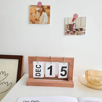 Креативный деревянный Перекидной календарь С украшениями Современный Простой INS Креативный Календарь Деревянный перекидной календарь