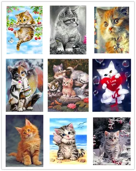 Набор для алмазной живописи - 5D Полная Вышивка крестиком для Домашнего Декора с Животной тематикой - Cute Kittens Art