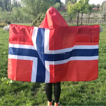 Накидка с флагом Норвегии, флаг для тела, баннер 3x5 футов 150x90 см, накидка с флагом страны мира, бесплатная доставка