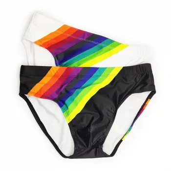 Новые Мужские Плавки Rainbow Triangle с накладкой в европейском и американском стиле, Сексуальное Бикини с низкой талией, Летний Пляжный Серфинг