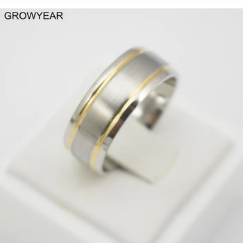 Обручальные кольца золотого цвета, блестящие кольца для влюбленных, модные кольца для пары для мужчин и женщин, альянсы из нержавеющей стали