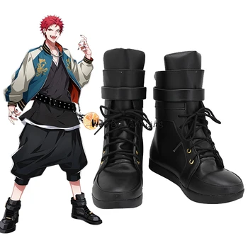 Обувь для косплея Anime Division Rap Battle KUKO HARAI, сшитые на заказ черные кожаные ботинки, обувь для ролевых игр с гипнозом и микрофоном, обувь для реквизита