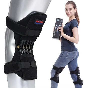 Оригинальная 1 пара наколенников для поддержки суставов, дышащий нескользящий подъемник, Обезболивающий для колена, Пружинный стабилизатор силы, усилитель коленного сустава