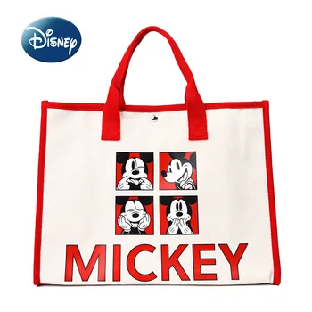 Оригинальная холщовая сумка Disney Mickey 2022, милая женская сумка с героями мультфильмов, Большая вместительность, Роскошная брендовая женская сумка через плечо