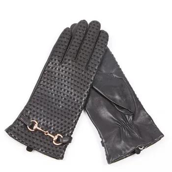 Осенне-зимние женские перчатки из натуральной овчины, женские перчатки для вождения мотоциклов из натуральной кожи