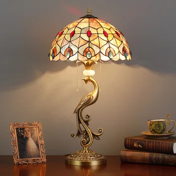 Светодиодная Европейская настольная лампа Tiffany в стиле барокко, Средиземноморский художественный Светильник, гостиная, Спальня, Кабинет, Декоративный Ночник Royal Prestige