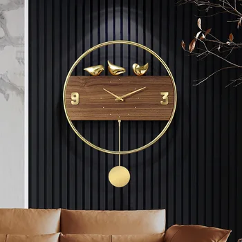Современные кованые деревянные настенные часы Nordic creative personality clock гостиная домашняя мода художественное украшение настенные часы