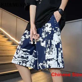 Спортивные Короткие Мужские Летние шорты с принтом KUANGNAN для мужчин S Мужская Одежда Корейская Уличная Одежда Распродажа Одежды 5XL 2023 Лето