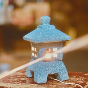 Товары для декора внутренняя японская керамика глина имитация камня лампа украшения имитация мрамора красная глина Японский садовый фонарь
