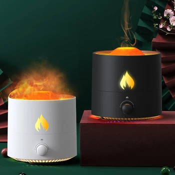 Увлажнитель воздуха с имитацией пламени, диффузор аромата эфирного масла для дома, комнаты, автомобиля, USB Ультразвуковых Духов