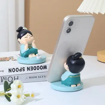 Украшения для поддержки мобильных телефонов в китайском стиле, Фарфоровый Шикарный настольный противоскользящий слот для карт из смолы