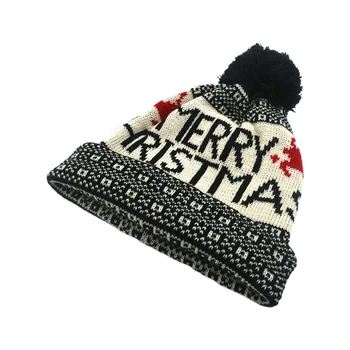 Универсальная шапочка-бини, Шерстяная шапка, Рождественская вязаная шапка с надписью для улицы, модная L5YB