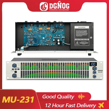 Цифровой эквалайзер MU-231 Караоке 2U, Двухдиапазонный 31-полосный Графический Аудио Эквалайзер, Профессиональная аудиосистема, вспомогательный выход DGNOG