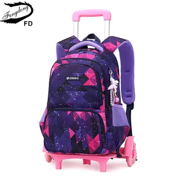 школьный рюкзак для девочек на колесиках, рюкзаки на колесиках для студентов, сумка для книг на колесиках, школьные сумки для детей от 6 до 12 лет